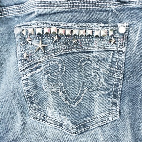 Express Rerock Jean's straightleg black distress - Picture 3 of 7